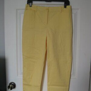 Talbots Perfect Crop Pants Women's Pastel Yellow Preppy Casual sz 2
